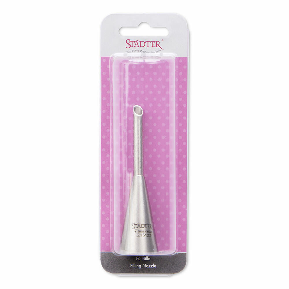 Städter Fine Line filling nozzle, donut filler, filling tube, piping nozzle, pastry filling, stainless steel, 7 mm, 215122