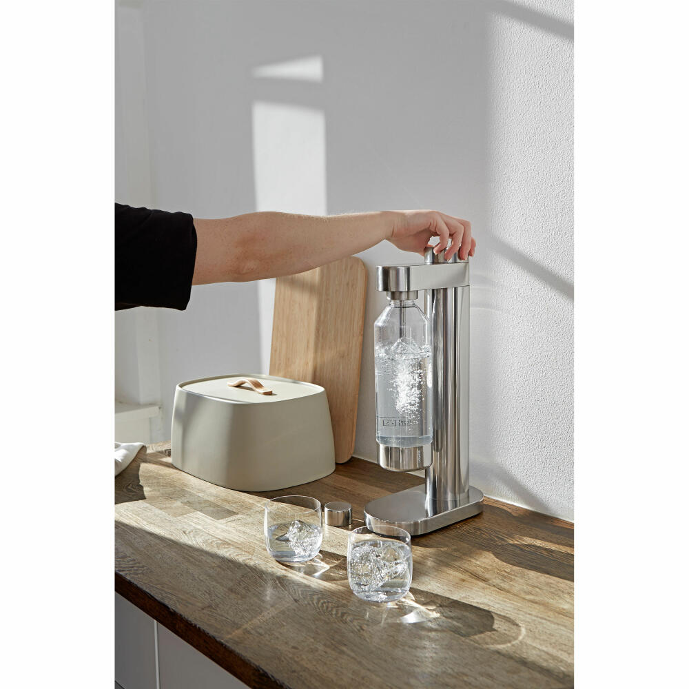 Stelton Wassersprudler Brus, für kohlensäurehaltige Getränke, Edelstahl, Kunststoff, Steel, 2100
