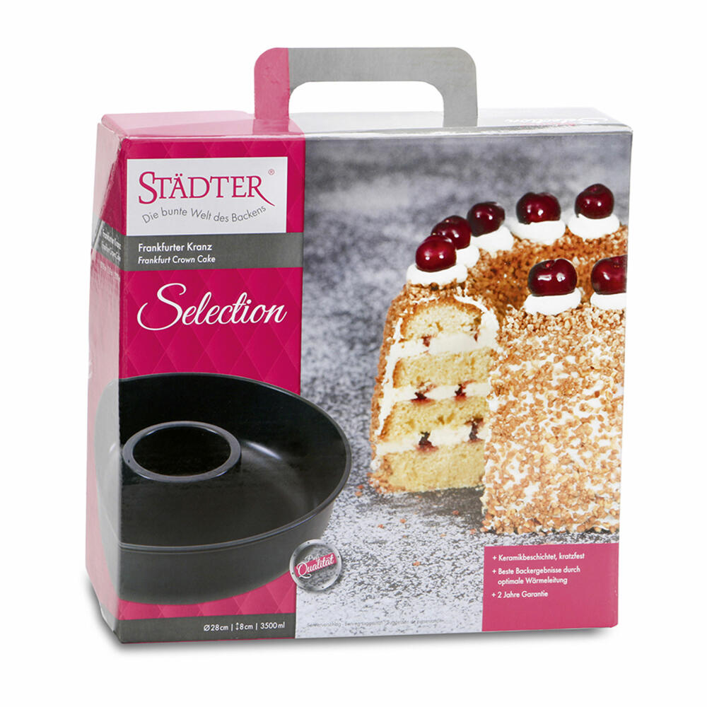 Städter Selection Frankfurter Kranz, Kuchenbackform, Backform, Kuchenform, Metall, Ø 28 cm, 880900