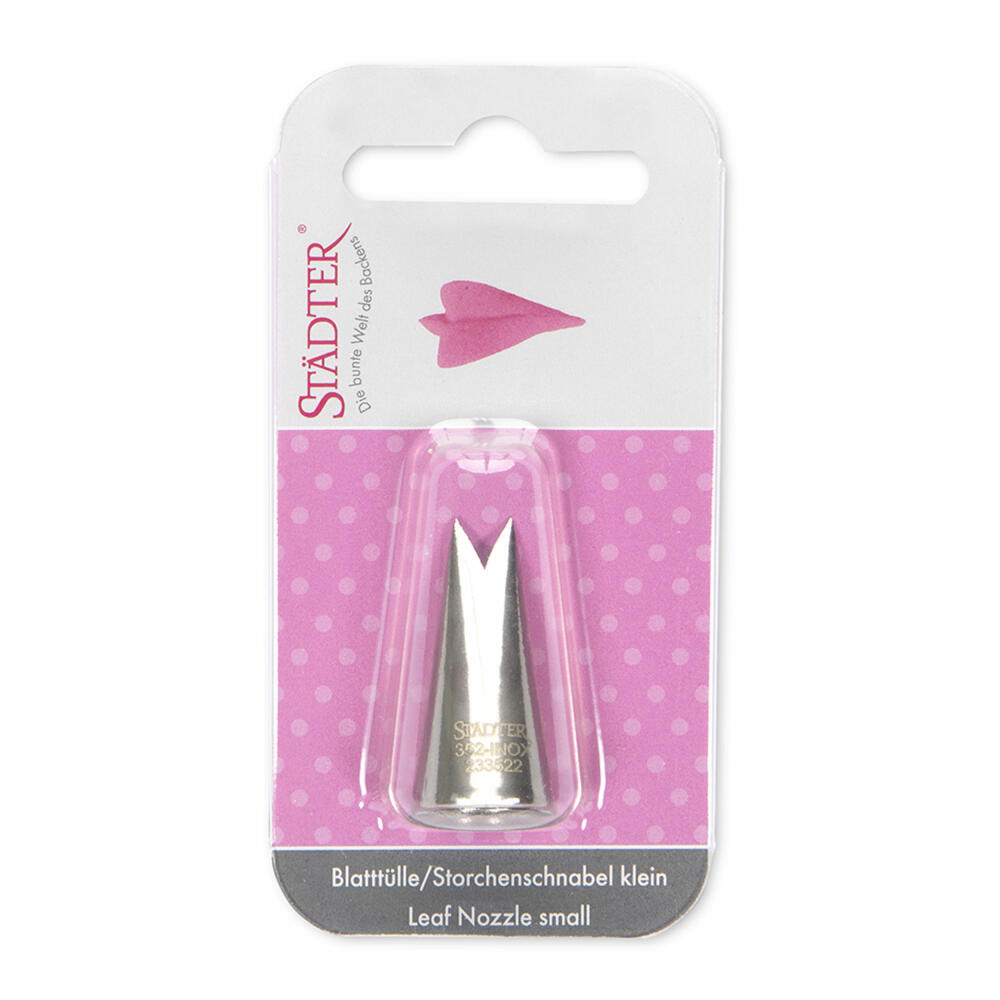 Städter Fine Line Leaf Nozzle / Stork's Beak #352 Small, Piping Nozzle, Decorating Nozzle, Baking Accessory, Stainless Steel, 5 mm, 233522