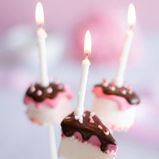 Städter Candles Birthday, 10 pieces, with holder, birthday candles, cake candles, cake, candle, white, 7.5 cm, 910119