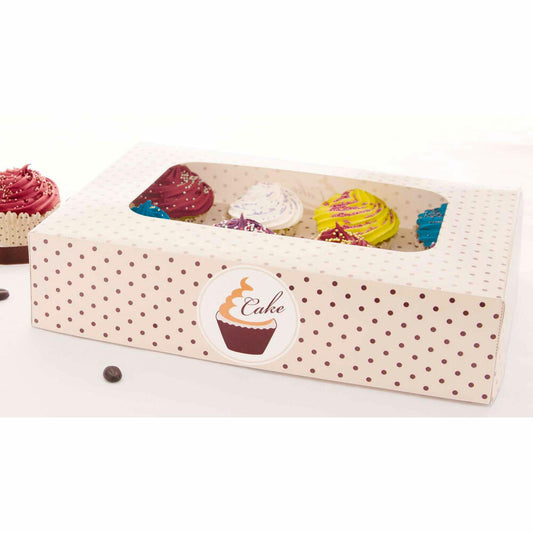 Städter muffin and cupcake box Swing, for 12 muffins, transport box, muffin box, cupcake, cardboard, 33 x 16.5 x 7.5 cm, 336087