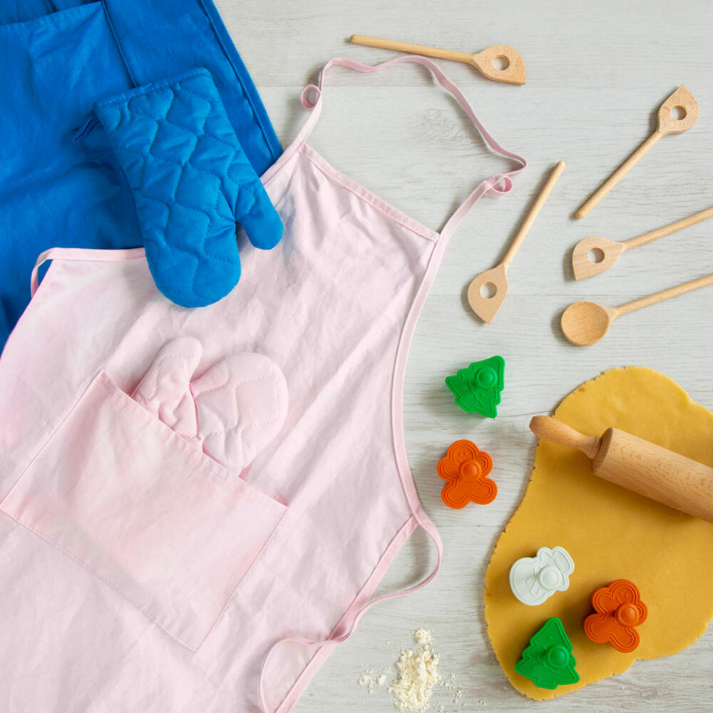 Städter KIDS Little Kitchen Fairy Set, 2-piece, apron, baking apron, baking glove, children, cotton, pink, 256026