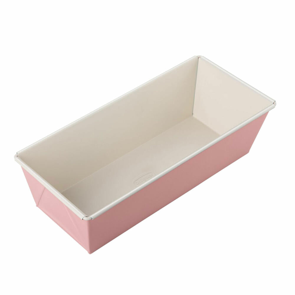 Dr. Oetker Retro Loaf Pan, Loaf Pan, Baking Pan, Cake Pan, Sheet Steel with Ceramic Reinforced Non-Stick Coating, Pink / Cream, 25 cm, 4655