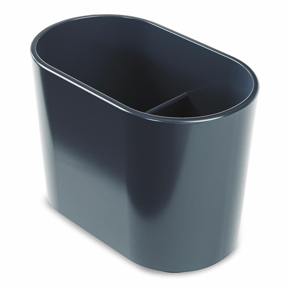 Umbra Zahnputzbecher Step, Zahnbürstenhalter, Make-Up Accessoires Organizer, 3 Fächer, Melamin, Denim Blau, 023836-1191