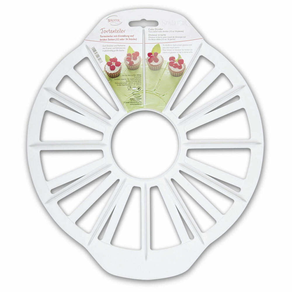 Städter cake divider, for 12 or 16 pieces, cake divider, cake rack, cake divider, plastic, Ø 27.5 cm, 498068