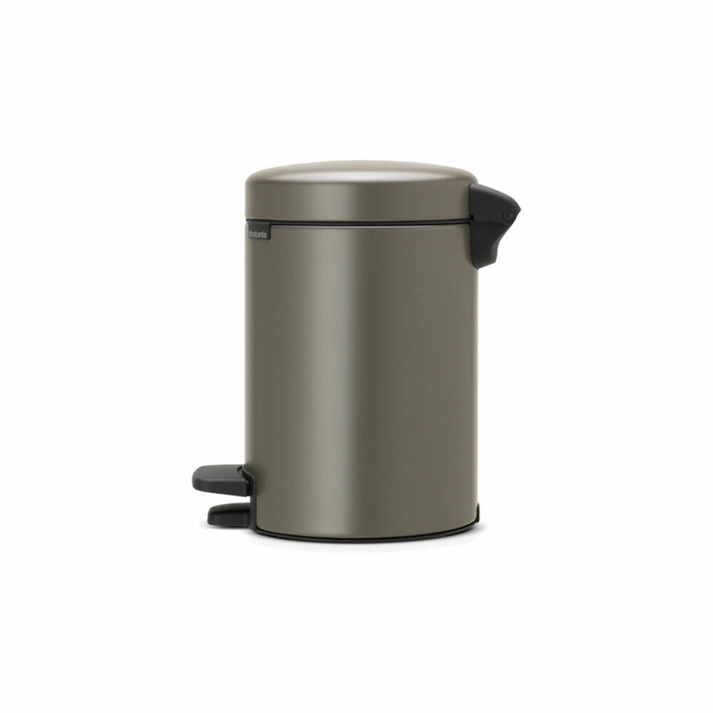 Brabantia Newicon pedal bin, trash can, waste bin, cosmetic bin, Platinum, 3 L, 113246