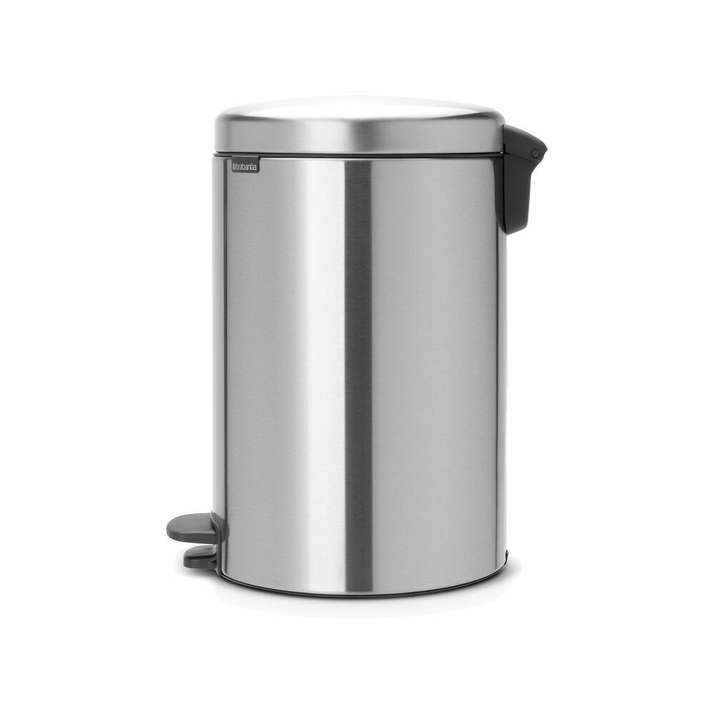 Brabantia Newicon Pedal Bin, Trash can, Waste bin, Matt Steel, 20 L, 114021