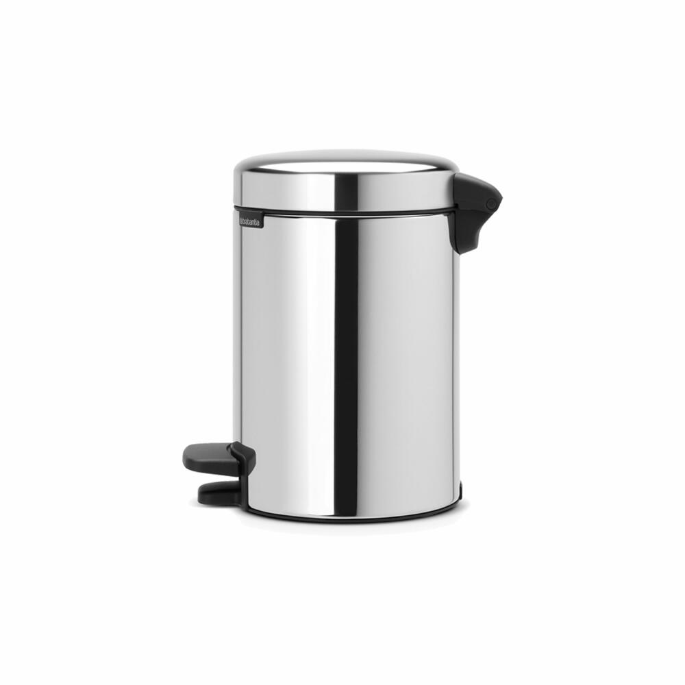 Brabantia Newicon pedal bin, trash can, waste bin, cosmetic bin, Brilliant Steel, 3 L, 113147