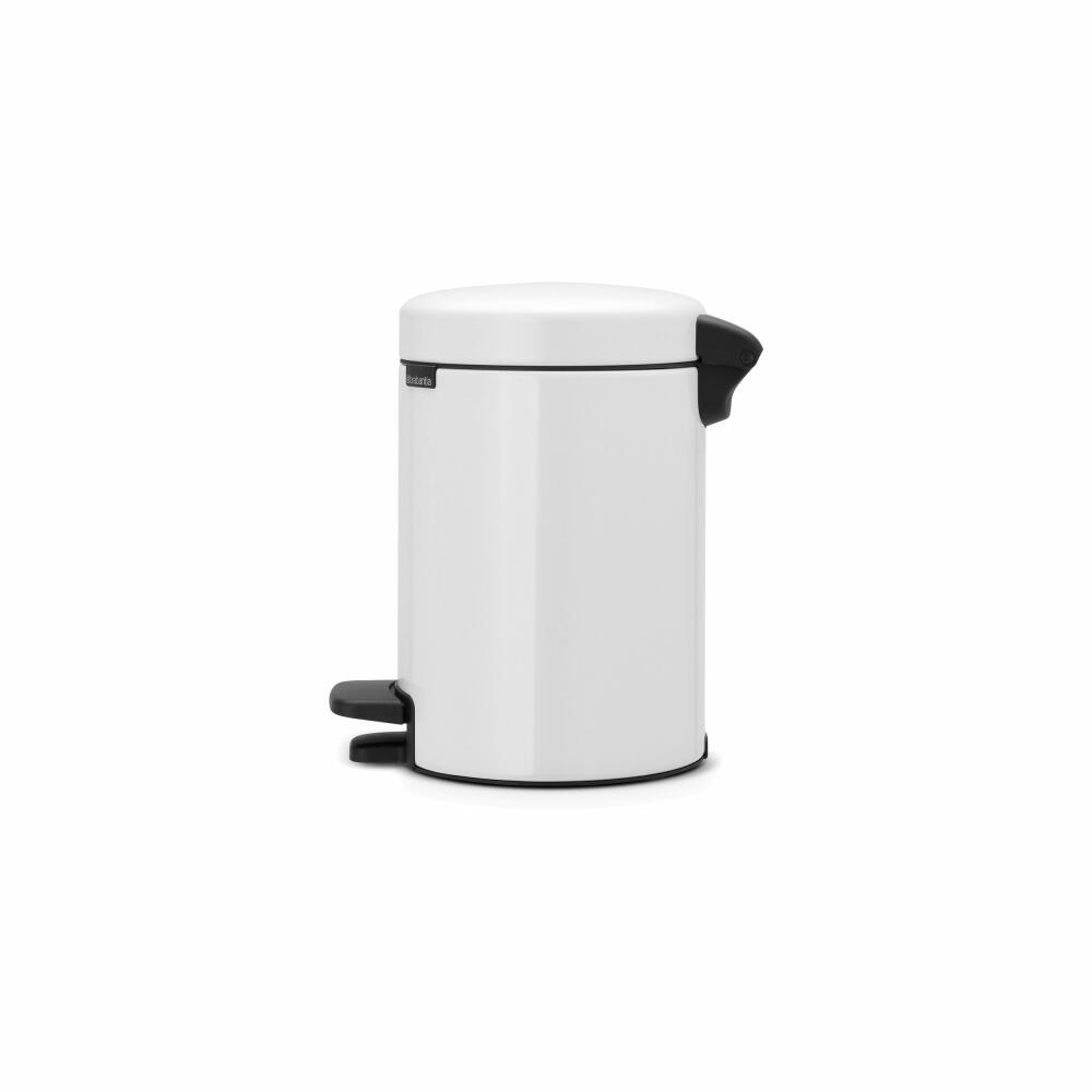Brabantia Newicon Treteimer, Mülleimer, Abfalleimer, Kosmetikeimer, White, Weiß, 3 L, 112126