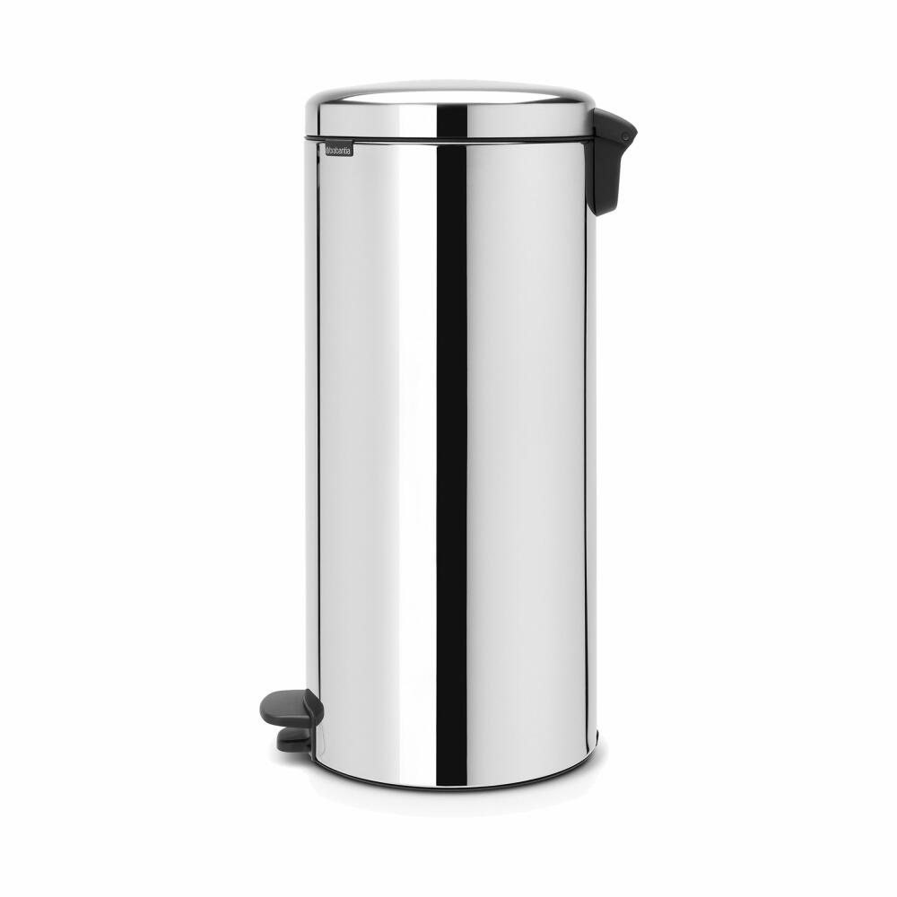 Brabantia Newicon Pedal Bin, Trash can, Waste bin, Brilliant Steel, 30 L, 114366