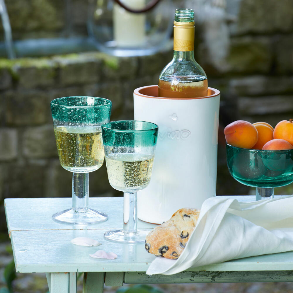 Leonardo Burano Rotweinglas, 6er Set, Rotwein Glas, Weißweinglas, Weinglas, Weinkelch, Laguna, Türkis, 200 ml, 034750