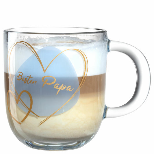 Leonardo Tasse Emozione Bester Papa, Henkelbecher, Kalk-Natron-Glas, Blau, 400 ml, 033229