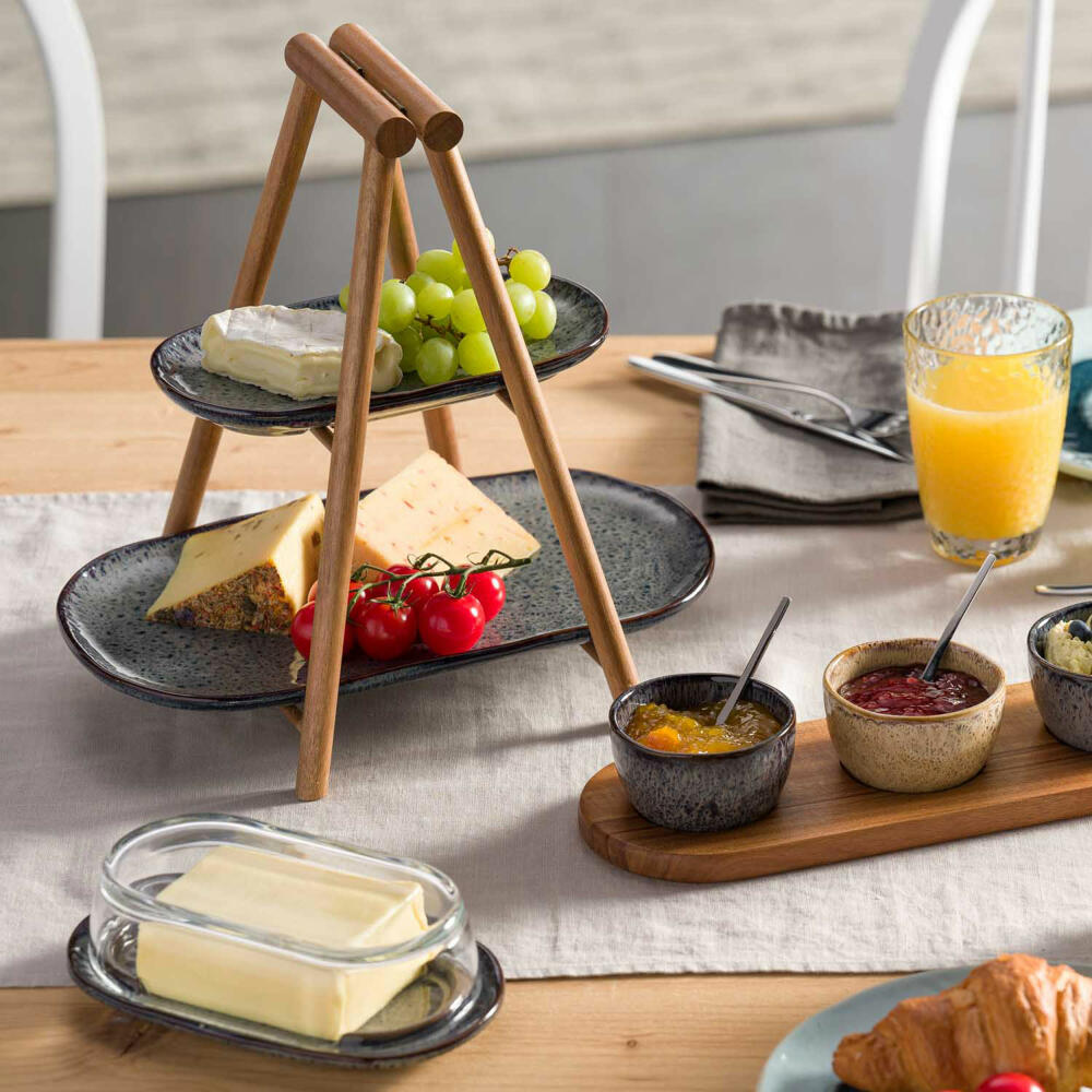 Leonardo Servierplatte Matera, Servierteller, Keramik, Anthrazit, 22 x 12 cm, 022844