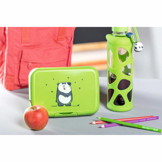 Leonardo Brotdose Bambini Panda, Frühstücksdose, Lunchbox, Kunststoff, grün, 022859