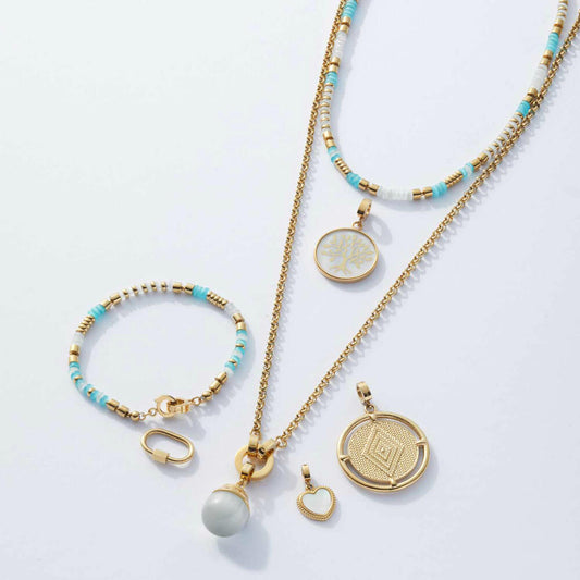 Leonardo Jewels Pendant Elna Clip&Mix, Jewelry Pendant, Necklace Pendant, Stainless Steel, White, 022893