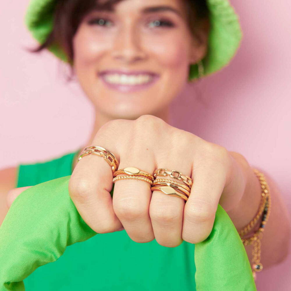 Leonardo Jewels Ring Rocky CIAO, Fingerschmuck, Edelstahl, Gold, Größe 19, 022976