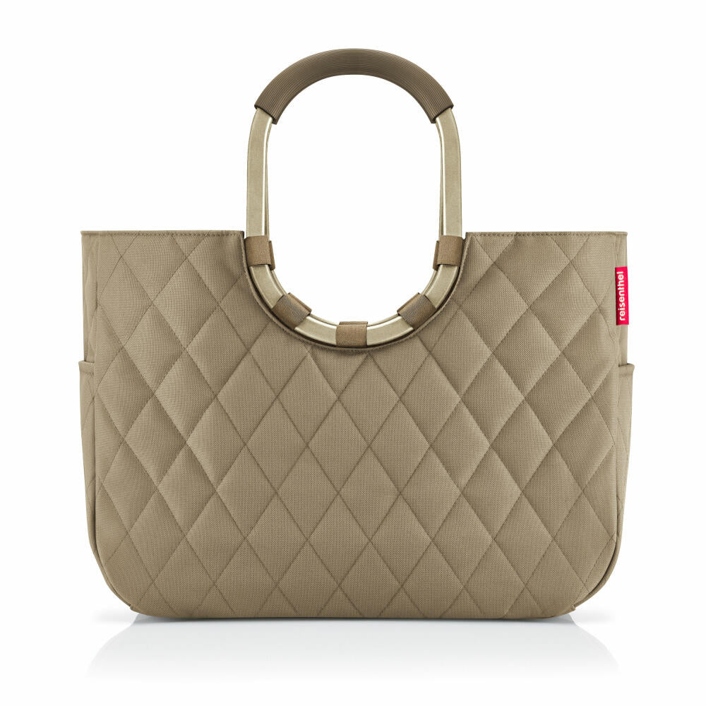 reisenthel loopshopper L, shopping bag, Frame Rhombus Olive, 25 L, OR5047
