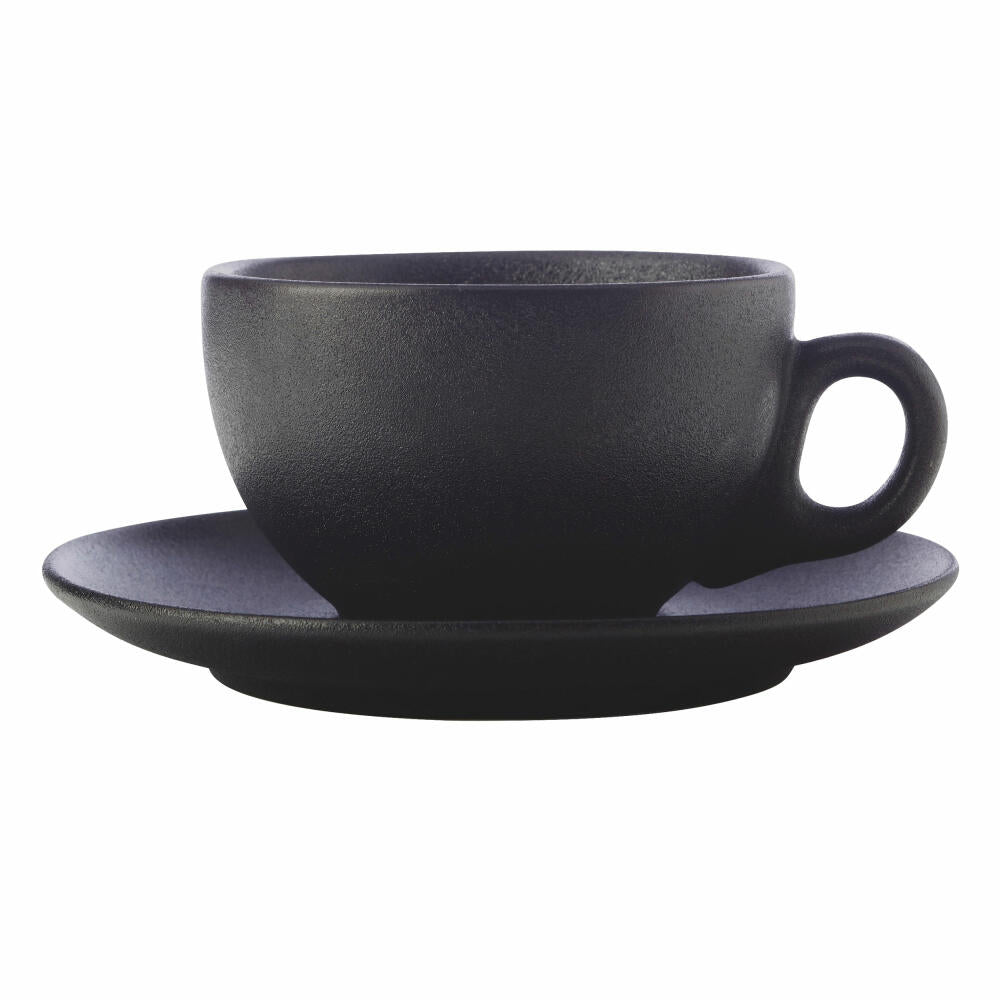Maxwell & Williams Caviar Black Cup With Saucer, Mug, Premium Ceramic, Black, 250 ml, AX0355