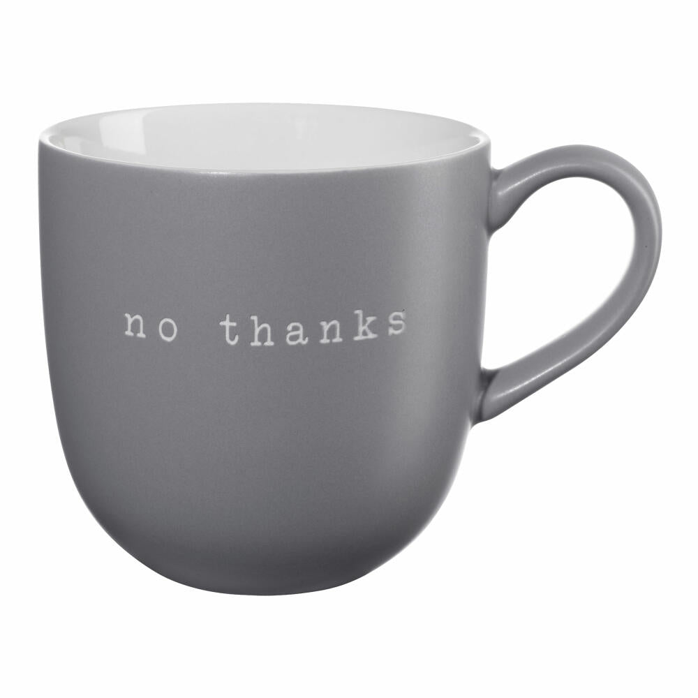 ASA Selection handle mug No Thanks, New Bone China, matt gray, 350 ml, 17066277