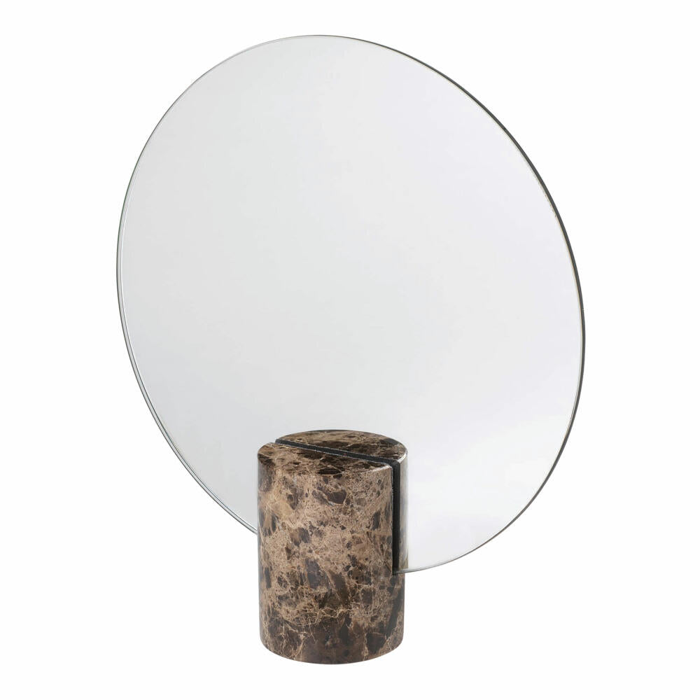 Blomus table mirror PESA, cosmetic mirror, mirror, marble, dark brown, 22 cm, 66000
