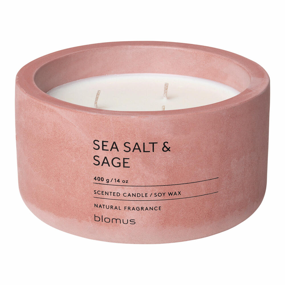 Blomus FRAGA scented candle Sea Salt & Sage, scented candle, candle, concrete, withered rose, 7 cm, 65956