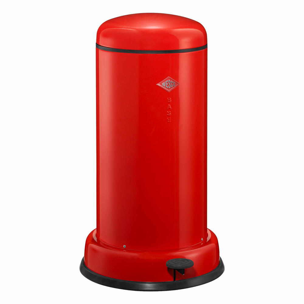 Wesco Baseboy pedal waste collector with damper, waste collector, waste bin, trash can, sheet steel, red, 20 L, 134531-02