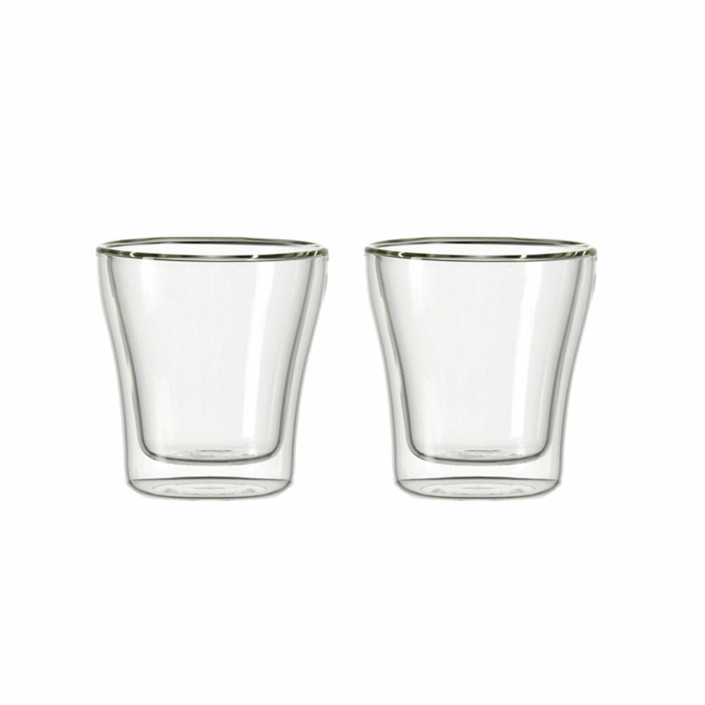 Leonardo Duo Becher 4er Set, Thermoglas, Kaffeeglas, Doppelwandig, Borosilikatglas, 40 ml, 50279