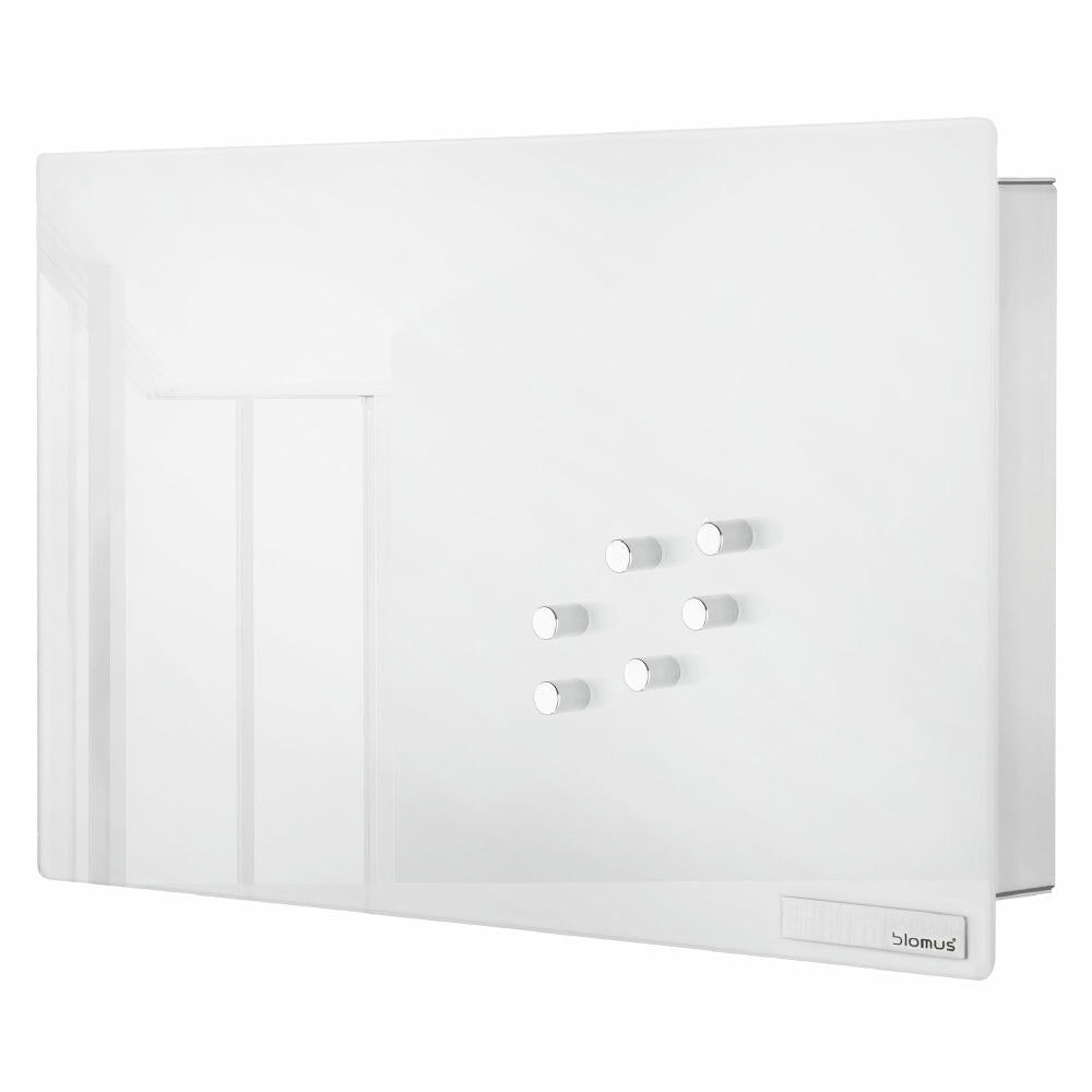 Blomus Schlüsselkasten, Glasmagnettafel Velio, Magnetwand, Schlüsselbrett, 20x30 cm, Weiß, 65363