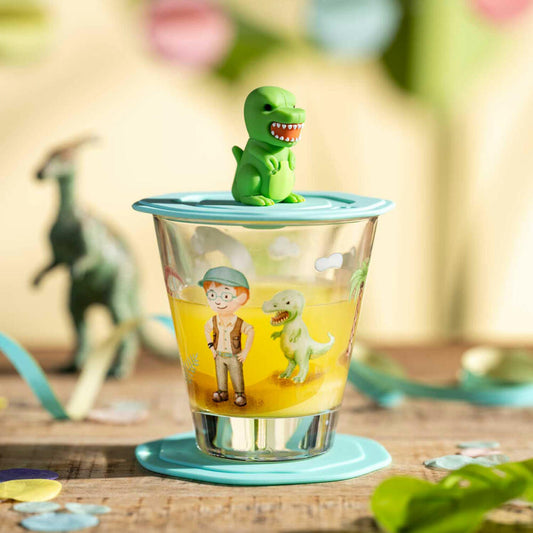 Leonardo Deckel Bambini Avventura Dinosaurier, Becherdeckel, Silikon, Mehrfarbig, 077402