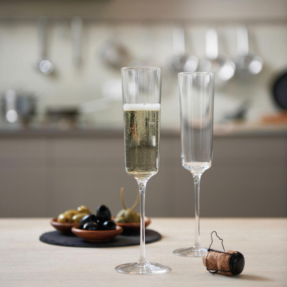 Leonardo Nono Sektglas, 6er Set, Sektkelch, Champagnerglas, Proseccoglas, Schaumweinglas, Sekt, Glas, 170 ml, 066293