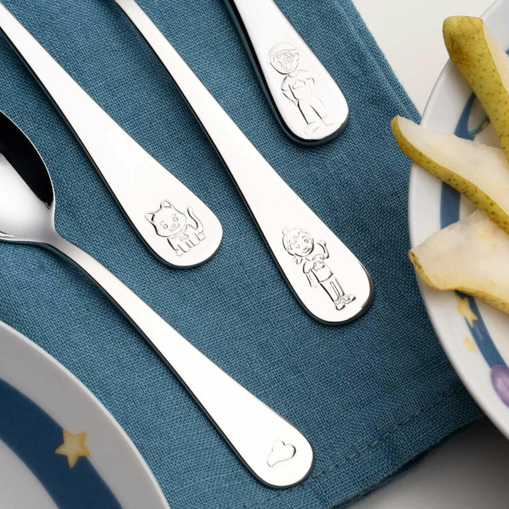 Leonardo children's cutlery Bambini Avventura 4-piece, stainless steel 18/10, silver-colored, 070800