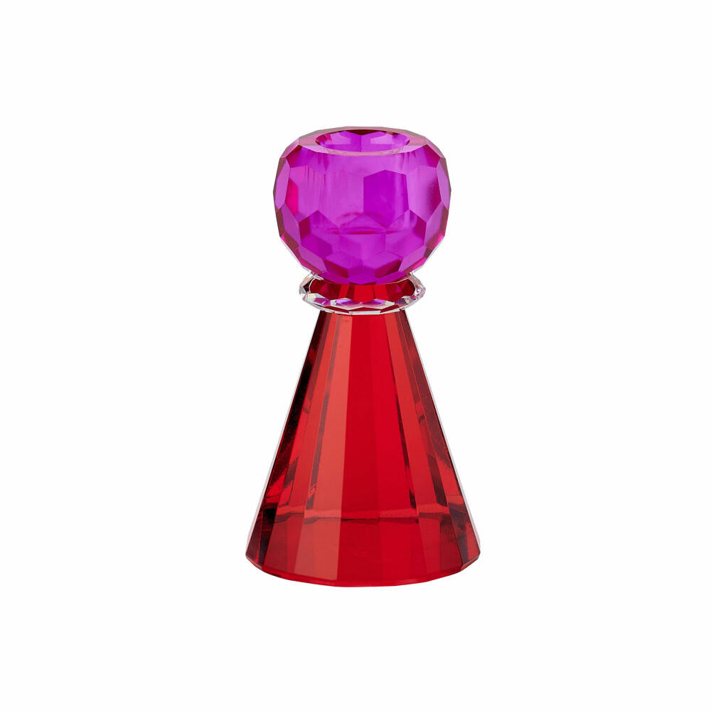 Gift Company Candle Holder Sari Konus, Candlestick, Crystal Glass, Pink, Red, 11.5 cm, 1093701013