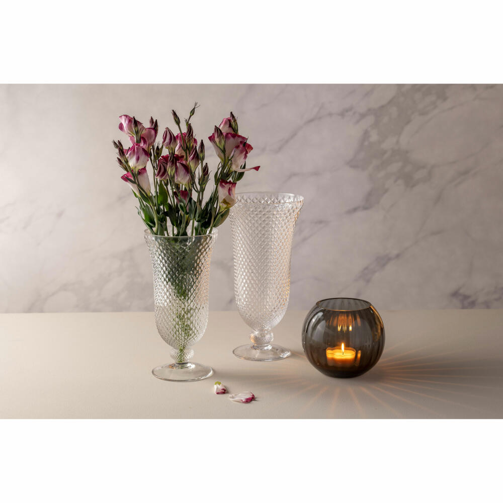 Leonardo Vase Poesia on foot, flower vase, decorative vase, glass vase, soda-lime glass, clear, H 35.4 cm, 076434