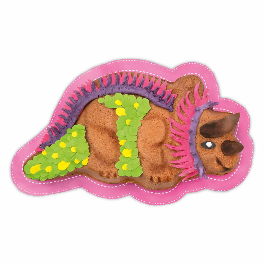 Städter KIDS Backform Trixi der Dino, Kuchenform, Kuchenbackform, Motivbackform, Metall, 34 x 28 cm, 569041