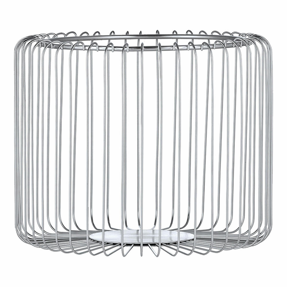 Blomus wire basket Estra Matt, fruit basket, fruit bowl, chrome-plated steel, Chrome, D 25 cm, 64230