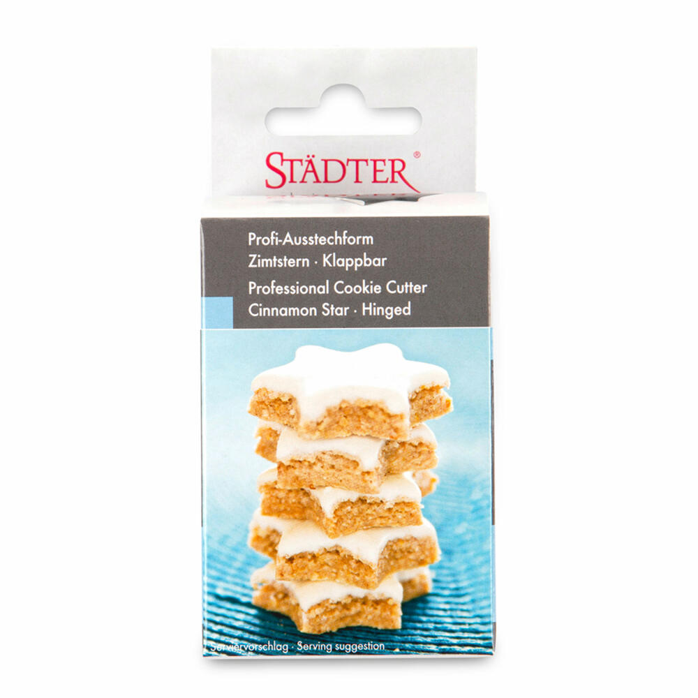 Städter Profi-Ausstecher Zimtstern, Klappbar, Ausstechform, Plätzchenform, Keks, Plätzchen, Edelstahl, Ø 5 cm, 541122