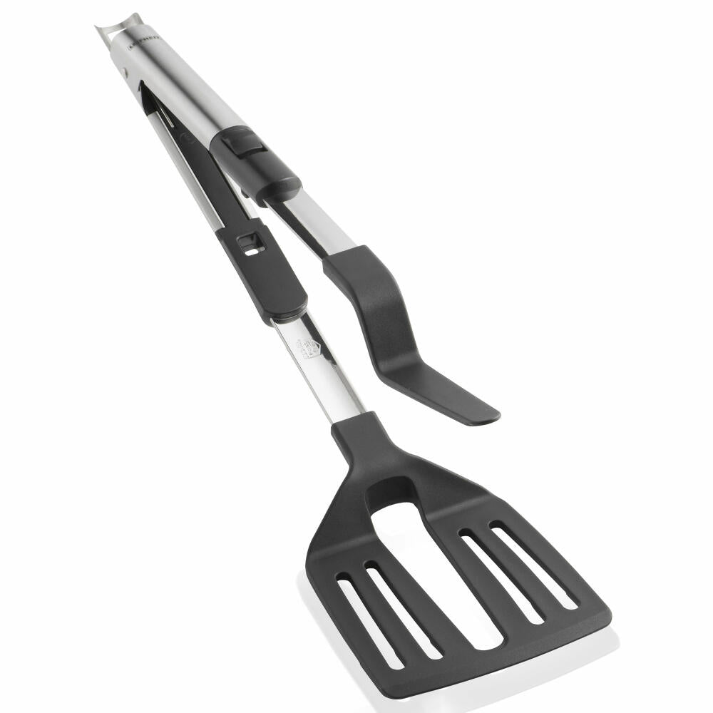 Leifheit 2 in 1 Zangenwender, Pfannenwender, Bratenwender, Zange, Edelstahl, 3089