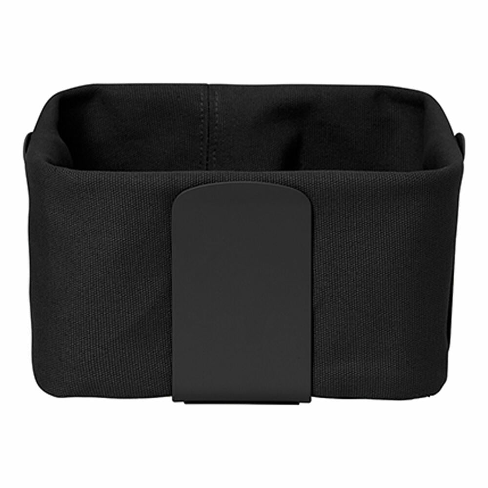 Blomus bread basket Desa S, fabric bag in steel frame, bread container, powder-coated steel, cotton, black, 20 x 20 cm, 64200
