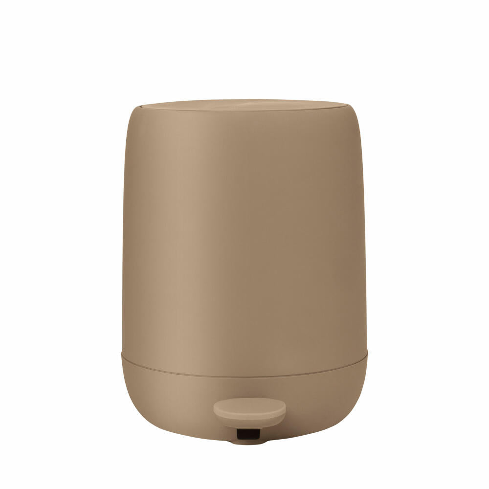 Blomus pedal bin Sono Tan, waste bin, trash can, plastic, silicone, 3 L, 66382