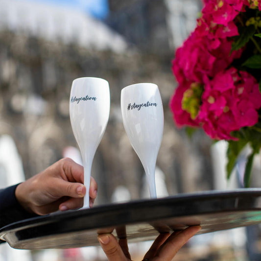 Koziol champagne glass Cheers No. 1 Staycation, plastic, Cotton White, 100 ml, 4049525