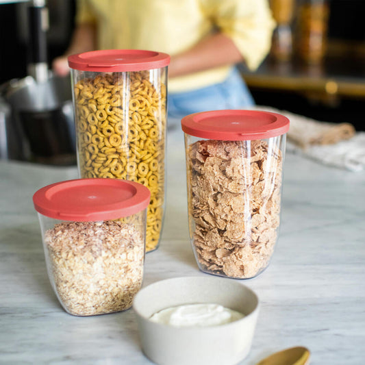 Koziol storage container Connect Dry Storage L, airtight storage container, plastic, Nature Coral, 2 L, 4063704