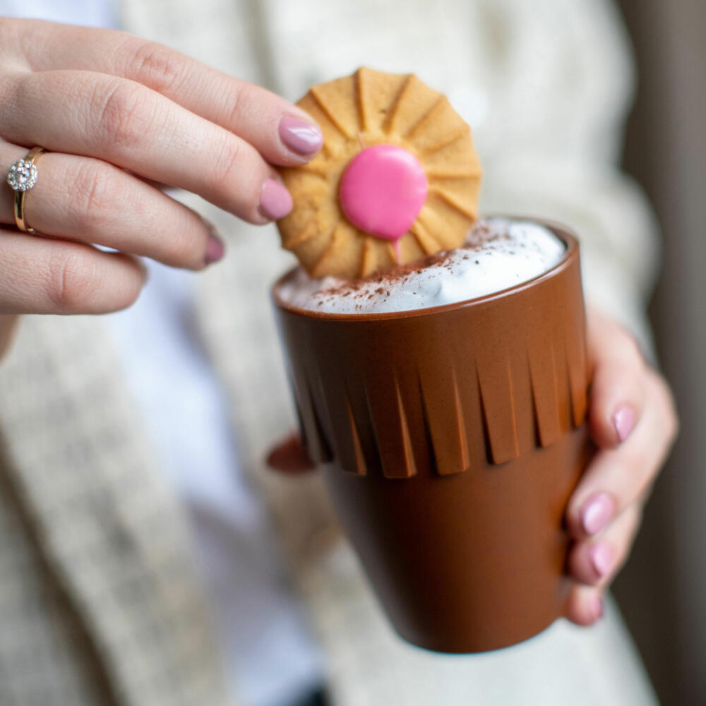 Koziol Becher Cappuccino Connect, Coffee Mug, Cup, Coffee Cup, Thermoplastic, Organic Deep Blue, 300 ml, 4080675