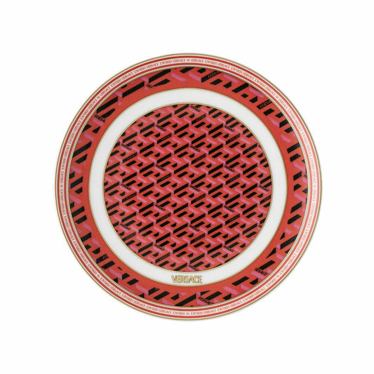 Rosenthal Versace Brotteller La Greca Signature Red, Porzellan, 17 cm, 19335-403766-10217