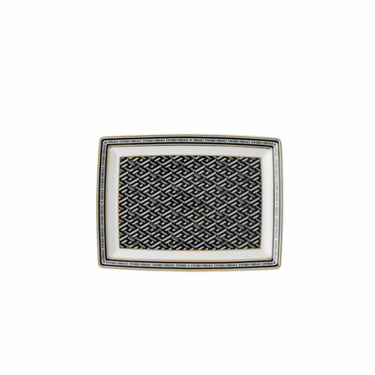 Rosenthal Versace Platte La Greca Signature Black, Porzellan, 18 x 13 cm, 14407-403765-12718