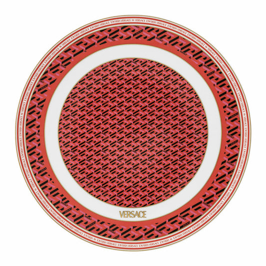Rosenthal Versace Platzteller La Greca Signature Red, Porzellan, 33 cm, 19335-403766-10263
