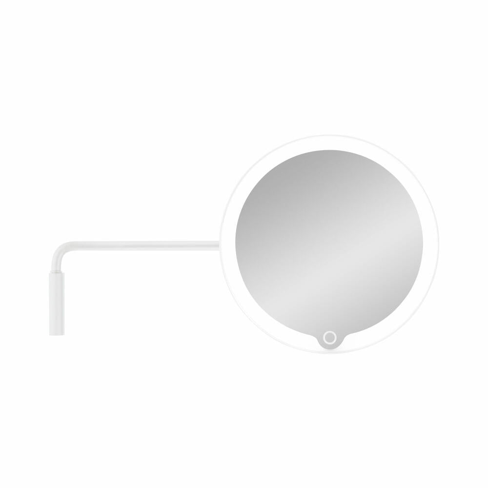 Blomus LED cosmetic mirror with wall mount Modo White, titanium, aluminum, plastic, 66353
