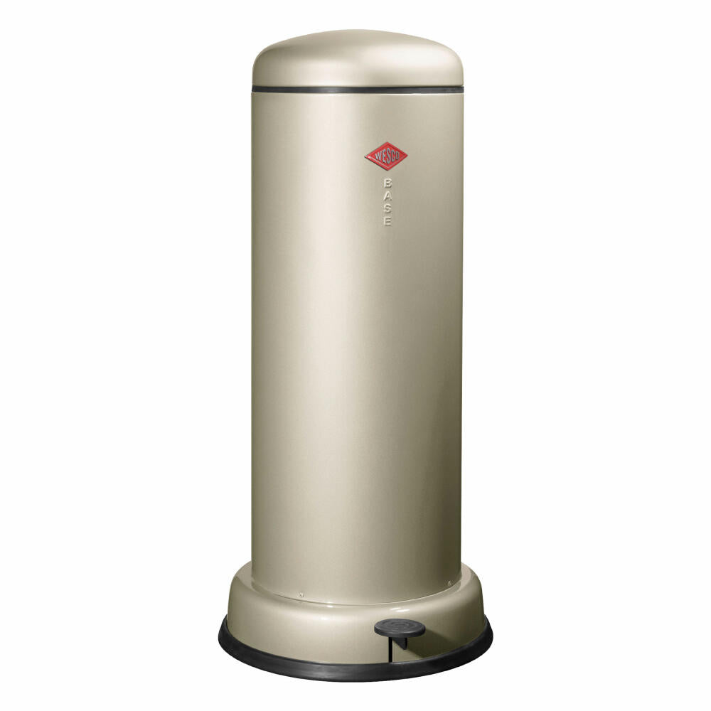 Wesco pedal waste collector Big Baseboy with damper, waste collector, waste bin, trash can, sheet steel, nickel silver, 30 L, 134731-03