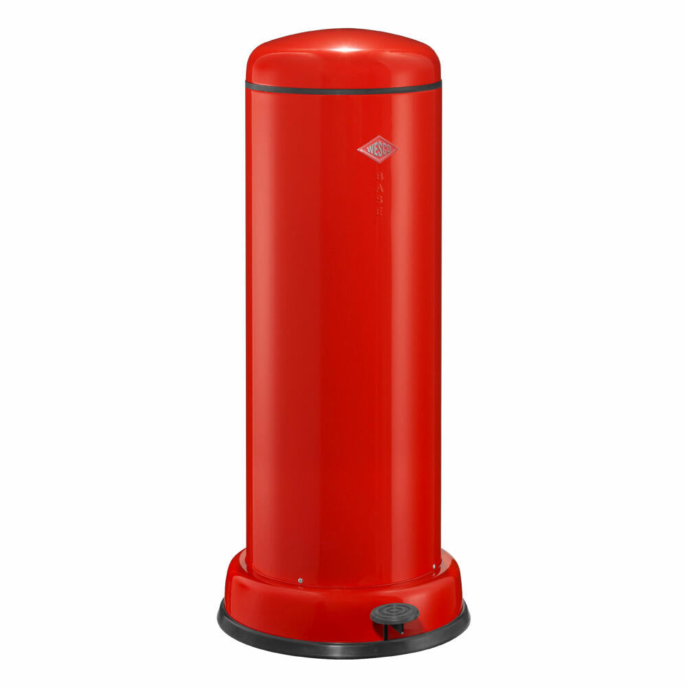Wesco Big Baseboy pedal waste collector with damper, waste collector, waste bin, trash can, sheet steel, red, 30 L, 134731-02