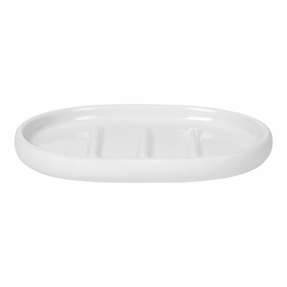 Blomus Soap Dish Sono, Soap Tray, Bathroom Tray, Soap Dish, Ceramic, White, 10 x 13 cm, 66292